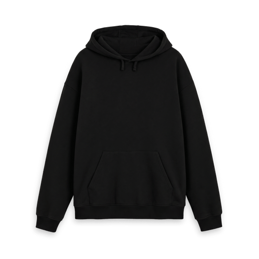 Black Printed Hoody Front