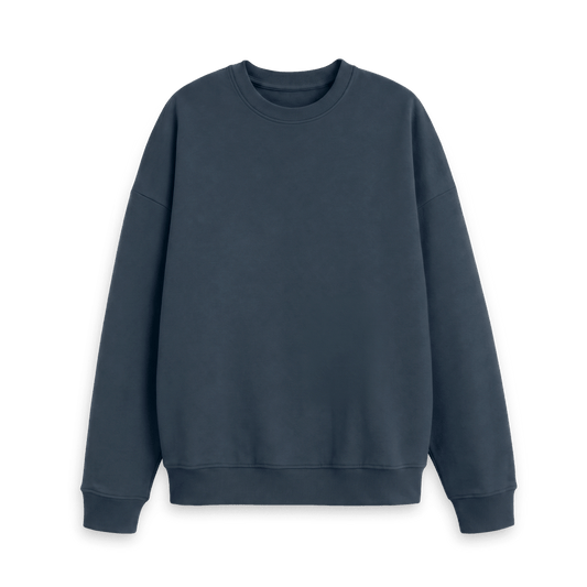 Navy Blue Printed Sweater Front