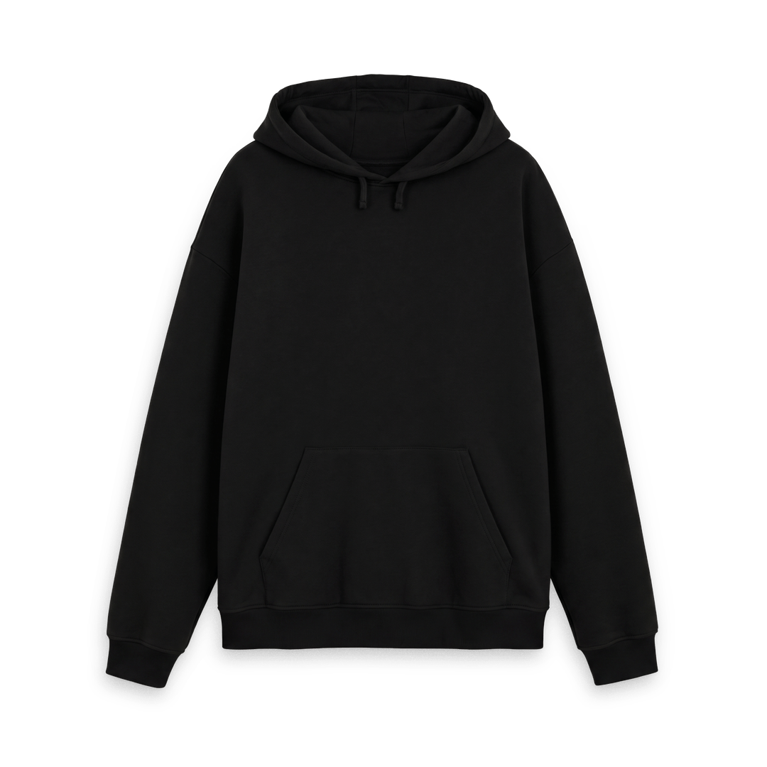 Black Printed Hoody Front