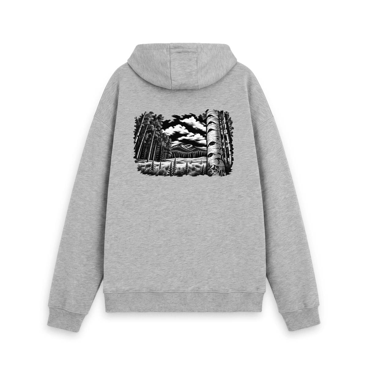 Athletic Grey Printed Hoody Back
