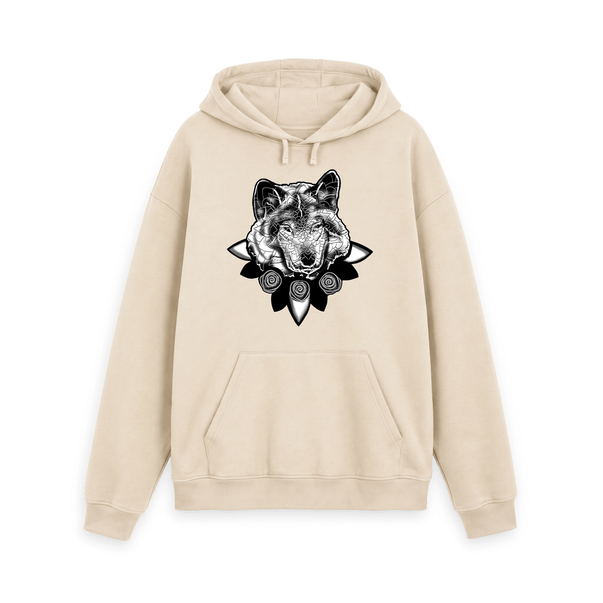 Oat Printed Hoody Front