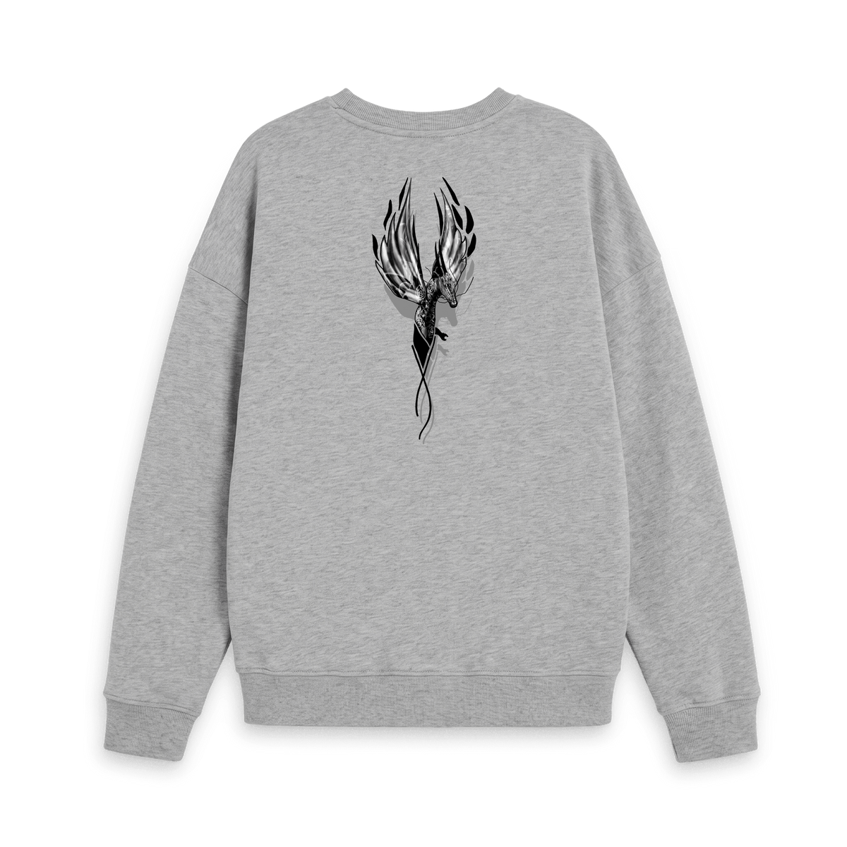 Athletic Grey Printed Sweater Back