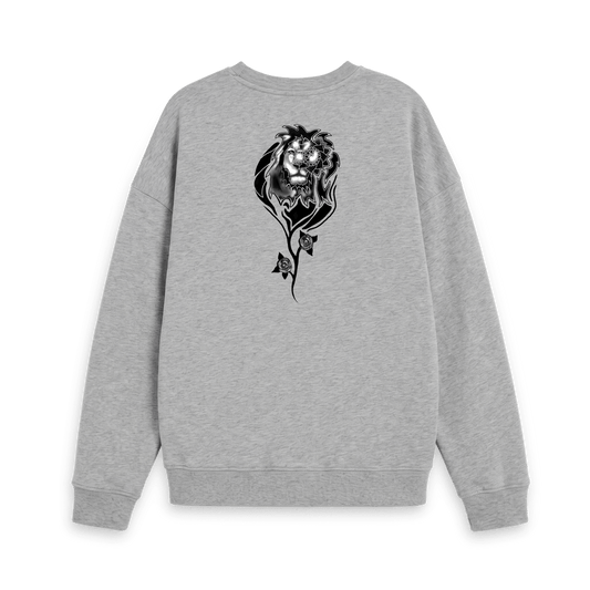 Athletic Grey Printed Sweater Back
