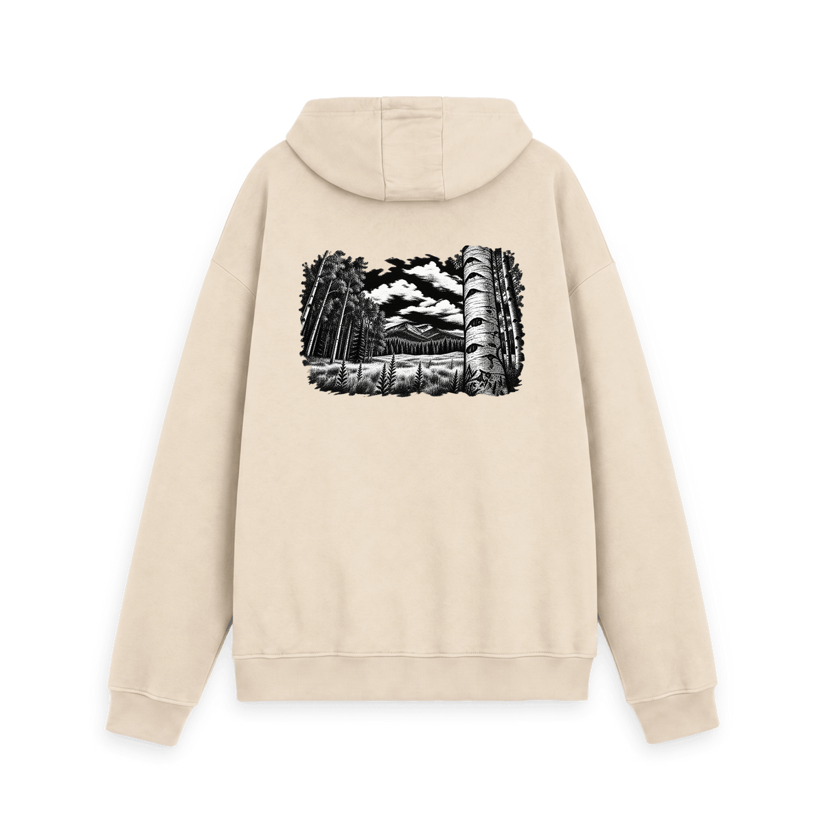 Oat Printed Hoody Back