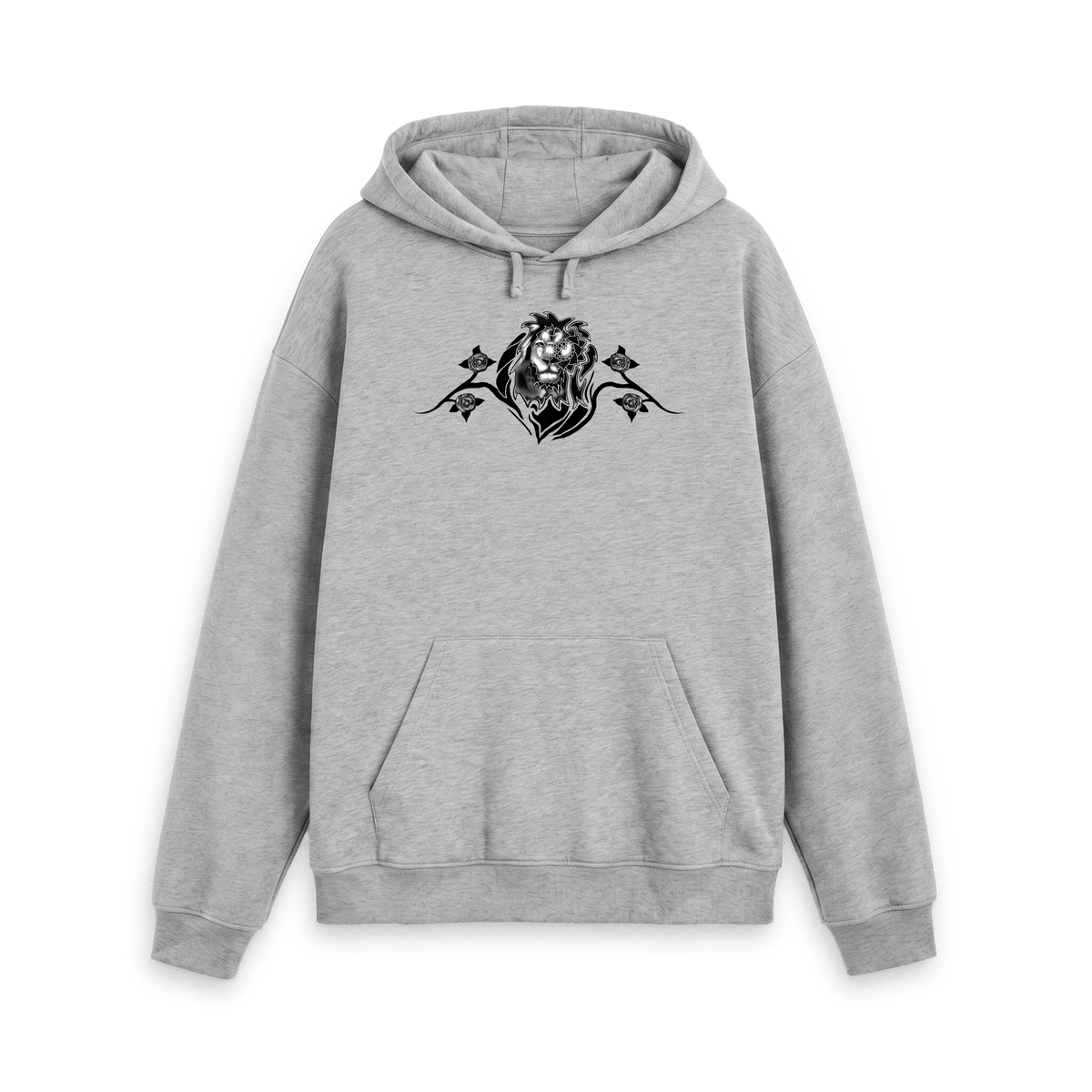 Athletic Grey Printed Hoody Front