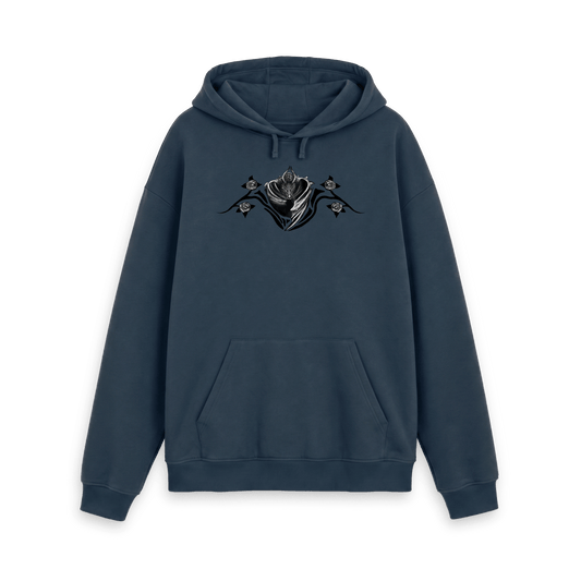 Navy Printed Hoody Front