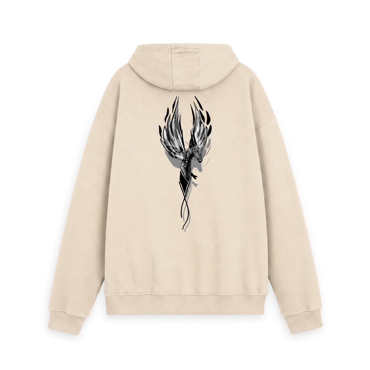 Oat Printed Hoody Back