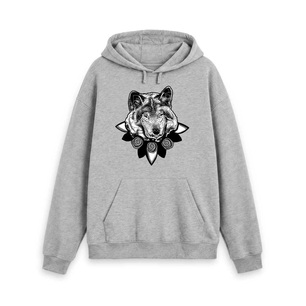 Athletic Grey Printed Hoody Front