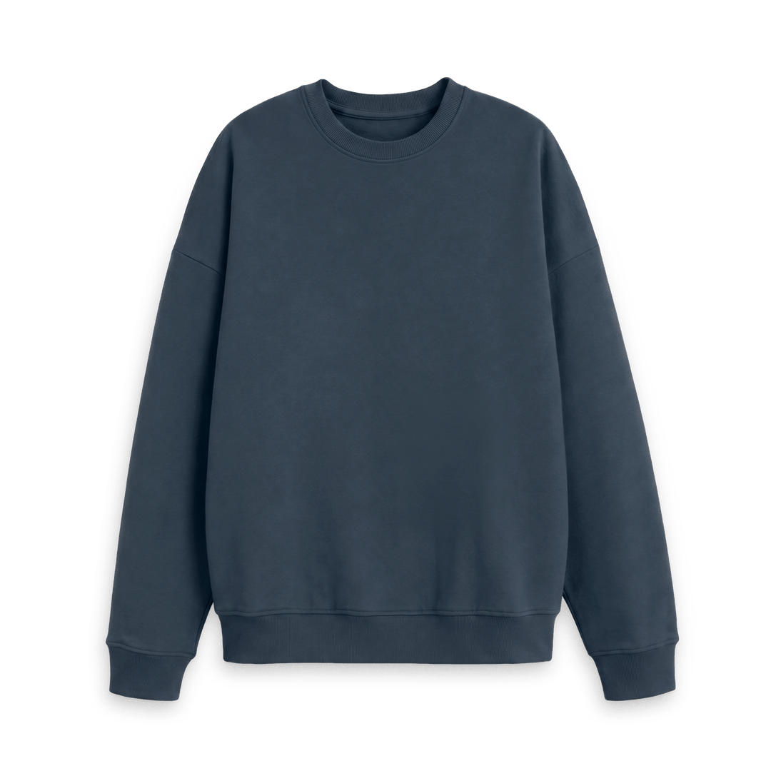 Navy Blue Printed Sweater Front