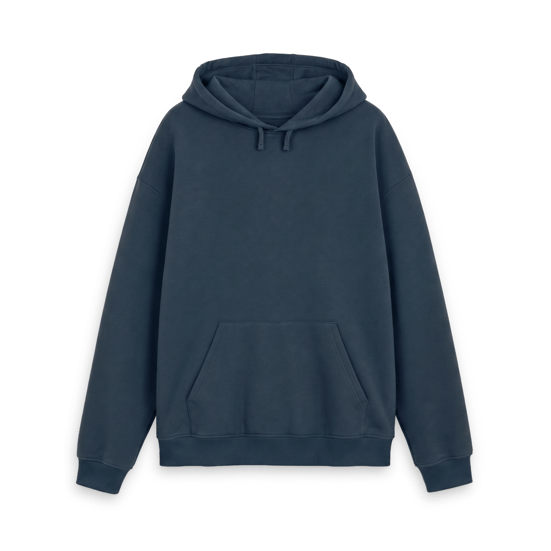 Navy Printed Hoody Front