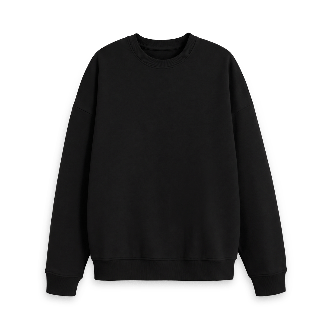 Black Printed Sweater Front